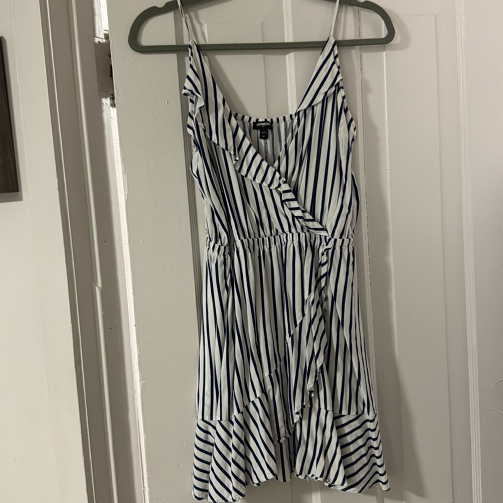 Express Navy & White Dress